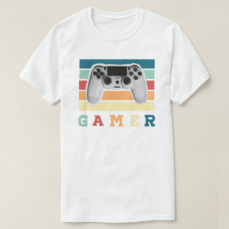 Retro Gamecontroller Vintage Streepdesign T-shirt