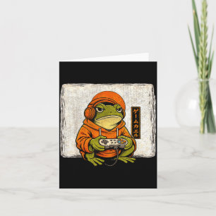 Retro gamedesign kikker kunst Ukiyo-illustratie Kaart