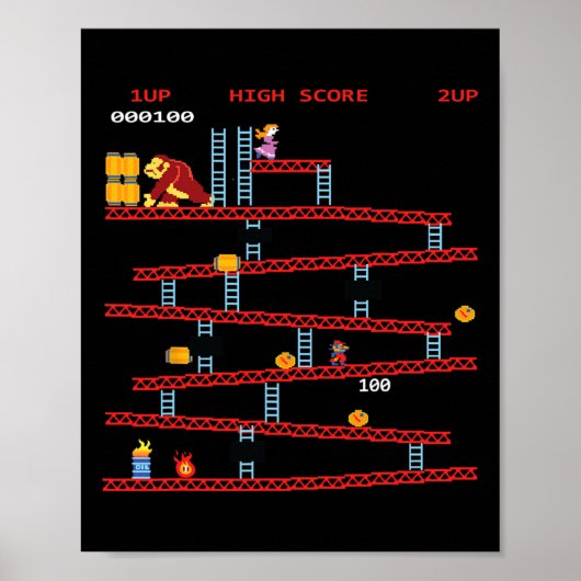 Retro gamehal klassieke videogameconsole vintage g poster (Voorkant)