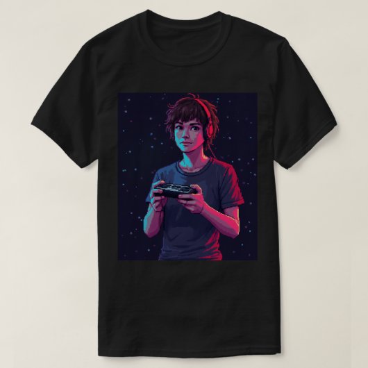 Retro gamen Pixel Art Gamer Controller 8 Bit nosta T-shirt (Design voorkant)