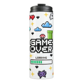 Retro gamen video thermofles met drinkbeker thermosbeker
