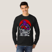 Retro Gamer 8 Bit Werewolf Howling Moon Wolf Man V T-shirt (Voorkant volledig)