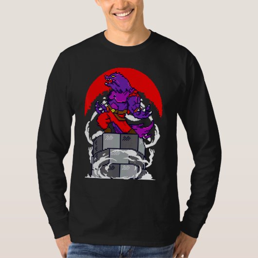 Retro Gamer 8 Bit Werewolf Howling Moon Wolf Man V T-shirt (Voorkant)