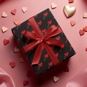 Retro Gamer 8-bits hart en Pijl Cadeaupapier