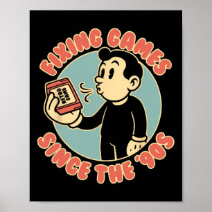 Retro Gamer Antieke 90s Stijl Videogame Enthousias Poster