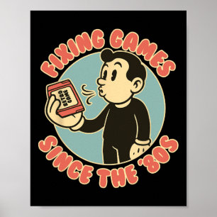 Retro Gamer Antieke Controller Gaming Mannen Vrouw Poster