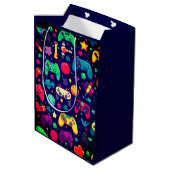 Retro Gamer Arcade Gift Bag Medium Cadeauzakje (Achterkant Gekanteld)