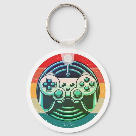Retro Gamer Arcade Stijl Sleutelhanger (Voorkant)