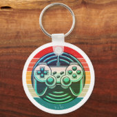 Retro Gamer Arcade Stijl Sleutelhanger (Voorkant)