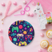 Retro Gamer Arcade verjaardagsfeestje Papieren Bordje (Feest)