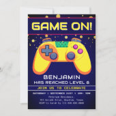 Retro Gamer Arcade verjaardagsfeestje uitnodiging (Voorkant)