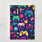 Retro Gamer Arcade verjaardagsfeestje uitnodiging (Achterkant)