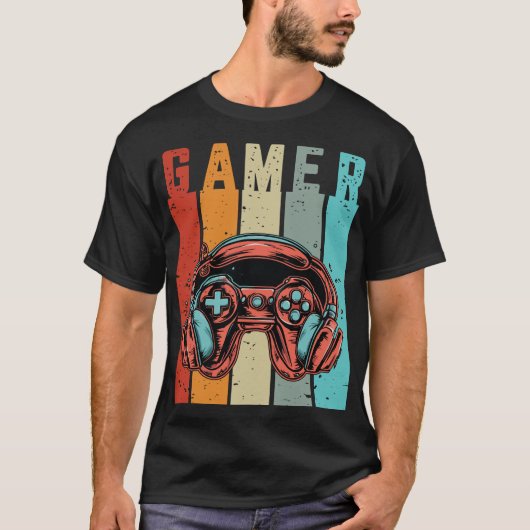 Retro Gamer Art -  Gaming Controller T-shirt (Voorkant)