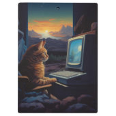 Retro Gamer Cat | 8-Bit Pixel Art Gaming Klembord (Achterkant)