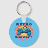 Retro Gamer Controller Ontwerp voor Classic Gaming Sleutelhanger (Voorkant)