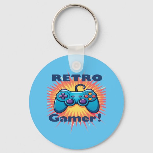 Retro Gamer Controller Ontwerp voor Classic Gaming Sleutelhanger (Voorkant)