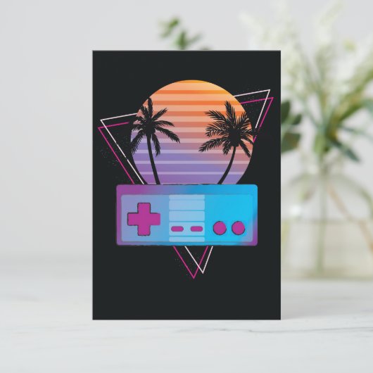 Retro Gamer Controller RSVP Kaartje (Staand voorkant)