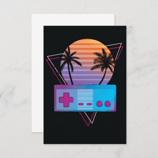 Retro Gamer Controller RSVP Kaartje (Voorkant / Achterkant)