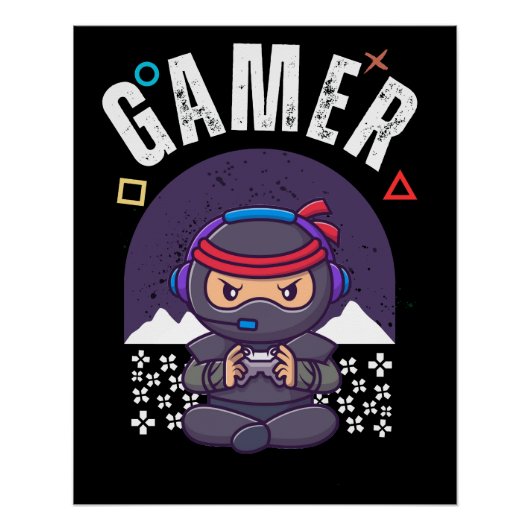 Retro Gamer Controller Videogame Perfect Poster (Voorkant)