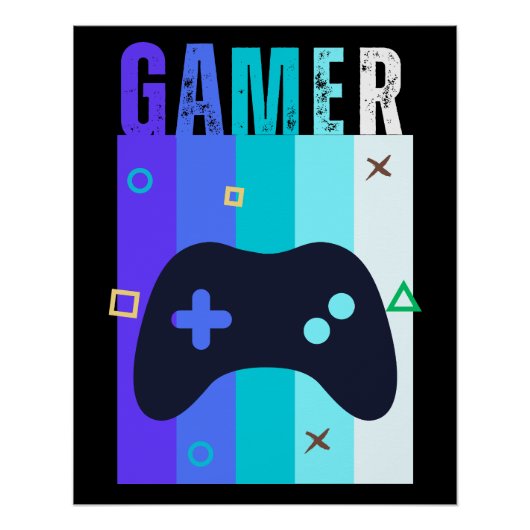 Retro Gamer Controller Videogame Perfect Poster (Voorkant)