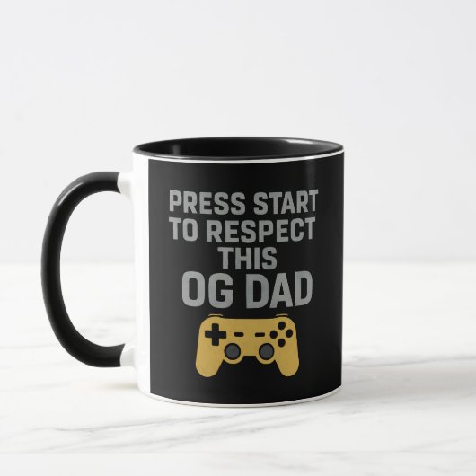 Retro Gamer Dad Respect Quote Mok (Links)