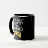Retro Gamer Dad Respect Quote Mok (Voorkant links)