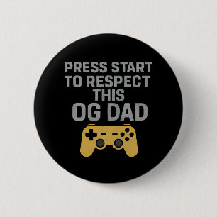 Retro Gamer Dad Respect Quote Ronde Button 5,7 Cm