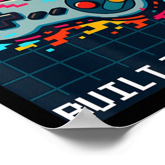 Retro Gamer Design For Men Started With Blocks Bui Poster (Hoek)