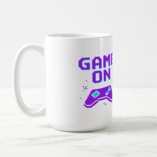 Retro Gamer Game On Neon Pixelkunst Koffiemok