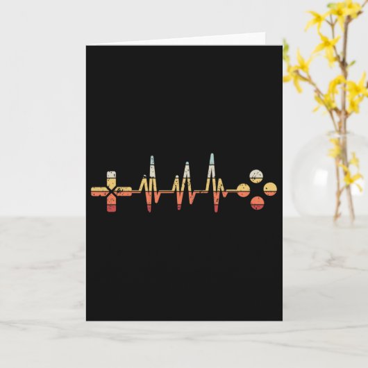 Retro Gamer Heartbeat For Video Game Lovers Gaming Kaart (Gele Bloem)