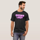 Retro Gamer Lady Lettering Cool Gaming Vrouw Tekst T-shirt (Voorkant volledig)