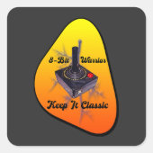 Retro Gamer Legend – 8-Bit Joystick Classic Vierkante Sticker (Voorkant)