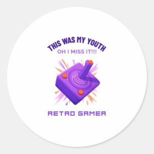 Retro Gamer Miss Zijne Jeugd Ronde Sticker