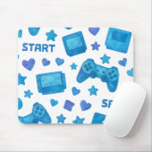 Retro Gamer Muismat – Blue Video Game Controller (Met muis)