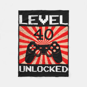 Retro Gamer Niveau 40 Ontgrendelde Controller Verj Fleece Deken