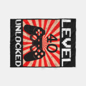Retro Gamer Niveau 40 Ontgrendelde Controller Verj Fleece Deken (Voorkant (Horizontaal))