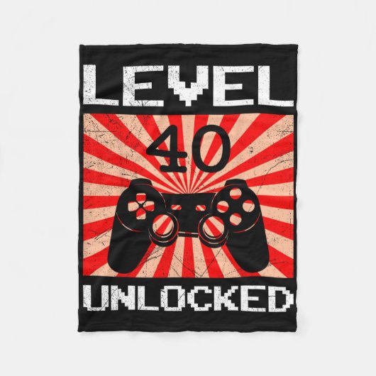 Retro Gamer Niveau 40 Ontgrendelde Controller Verj Fleece Deken (Voorkant)