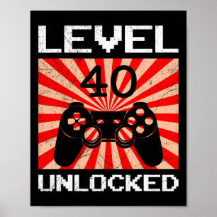 Retro Gamer Niveau 40 Ontgrendelde Controller Verj Poster