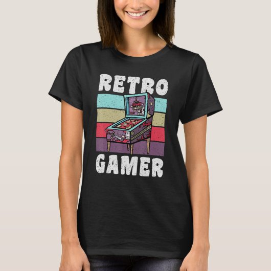 Retro Gamer Pinball-machine T-shirt (Voorkant)