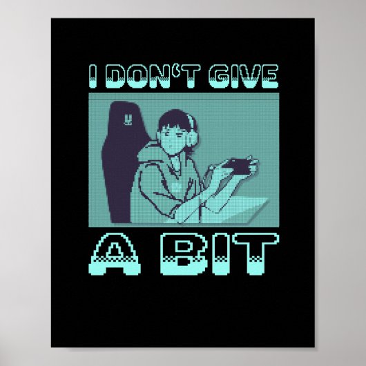 Retro gamer Pixel Kijk niet helemaal op. Poster (Voorkant)