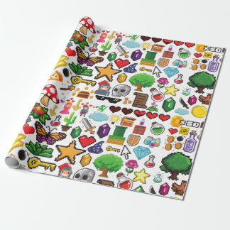 Retro Gamer Pixel Wrapping Paper Cadeaupapier