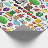 Retro Gamer Pixel Wrapping Paper Cadeaupapier (Hoek)