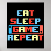 Retro Gamer Poster. Grappige videogames Poster (Voorkant)