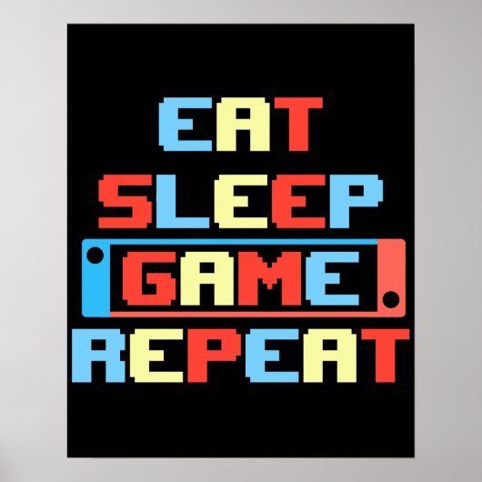 Retro Gamer Poster. Grappige videogames Poster (Voorkant)