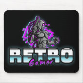 Retro Gamer Robot PC Sticker Kunst Muismat (Voorkant)