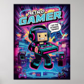 Retro Gamer Robot Poster (Voorkant)