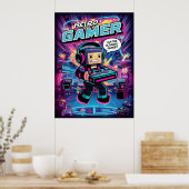 Retro Gamer Robot Poster (Keuken)