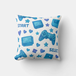 Retro Gamer Sierkussen – Blauw Videospel
