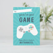 Retro Gamer Thema Classroom Valentijnsdag Kaart (Staand voorkant)