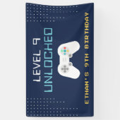 Retro Gamer Thema Kids Verjaardagsfeest Spandoek (Verticaal)